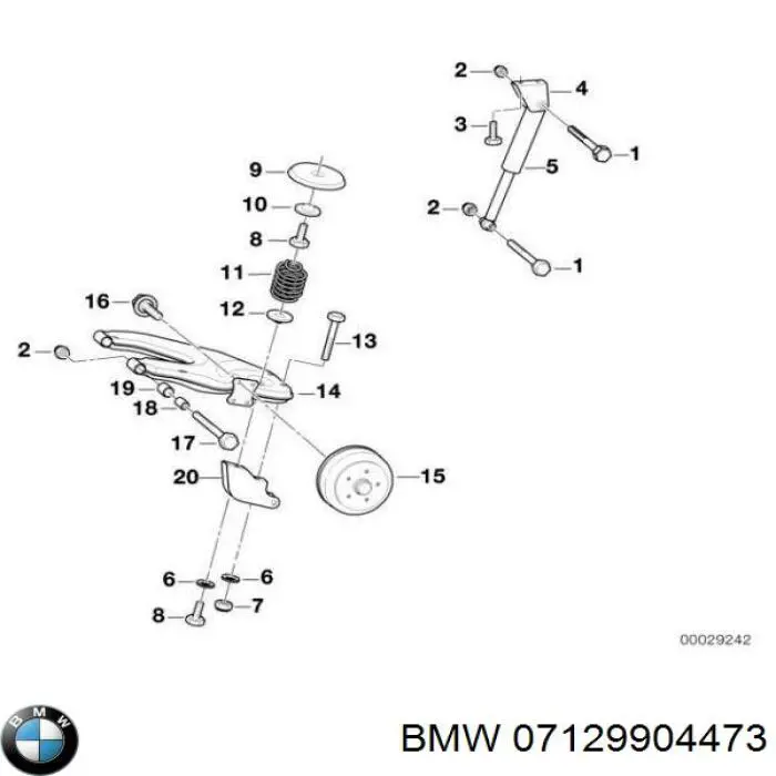 Купить 07129904473 BMW Гайка крепления приемной трубы глушителя (штанов)