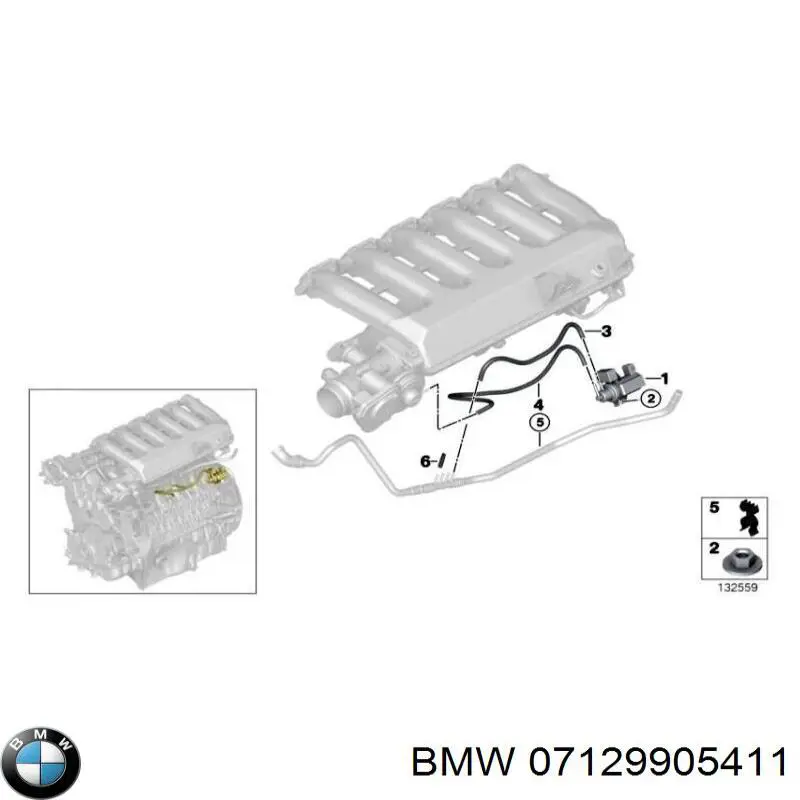 Гайка крепления приемной трубы глушителя (штанов) BMW 7129905411 цена, от 1.13 USD