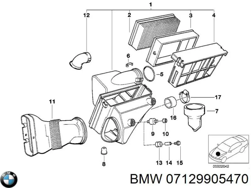 Гайка крепления приемной трубы глушителя (штанов) 07129905470 BMW