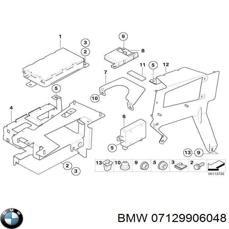 Гайка крепления приемной трубы глушителя (штанов) 07129906048 BMW