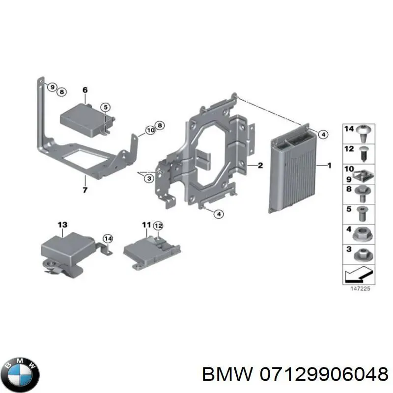 Гайка крепления приемной трубы глушителя (штанов) BMW 07129906048