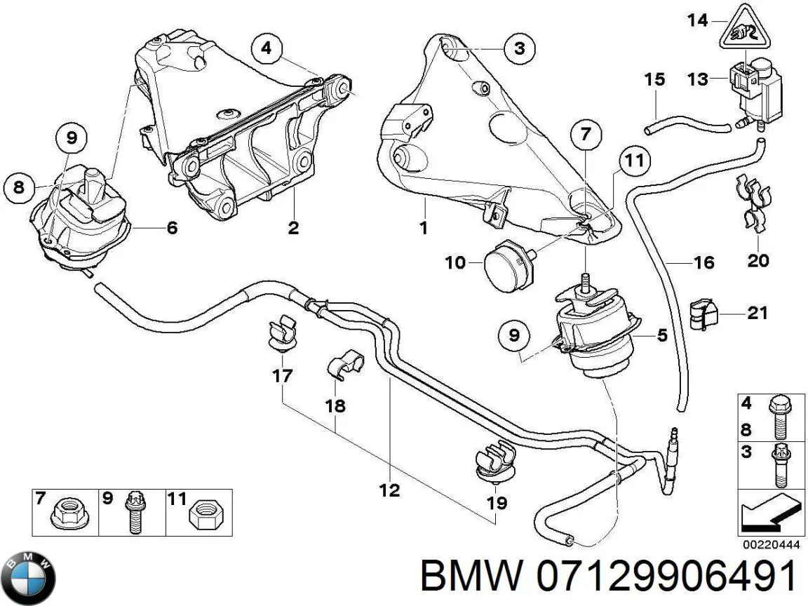 Parafuso do coxim de chassi de carroçaria para BMW 3 (E46)