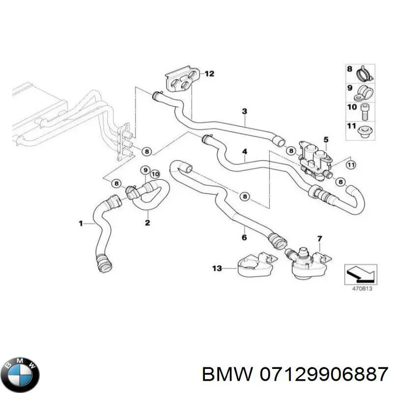 Гайка крепления приемной трубы глушителя (штанов) 7129906887 BMW