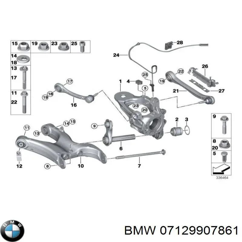 Купить 07129907861 BMW Болт нижнего рычага