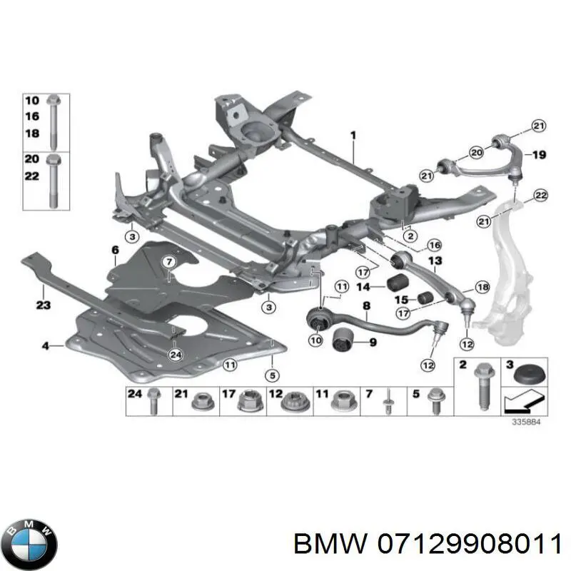Болт крепления переднего рычага BMW 07129908011