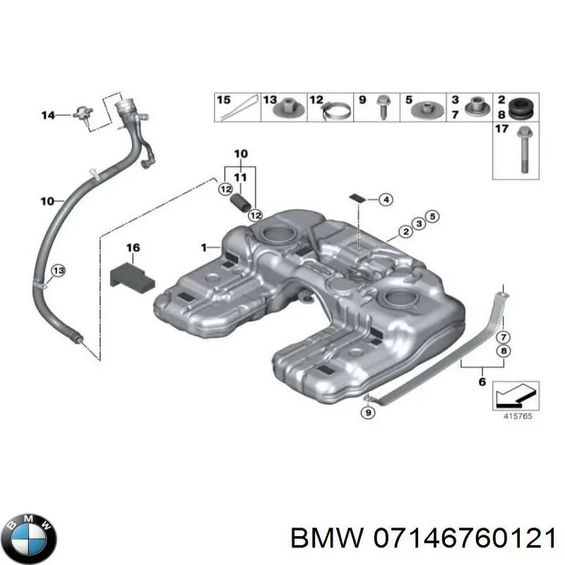 07146760121 BMW Гайка крепления приемной трубы глушителя (штанов)