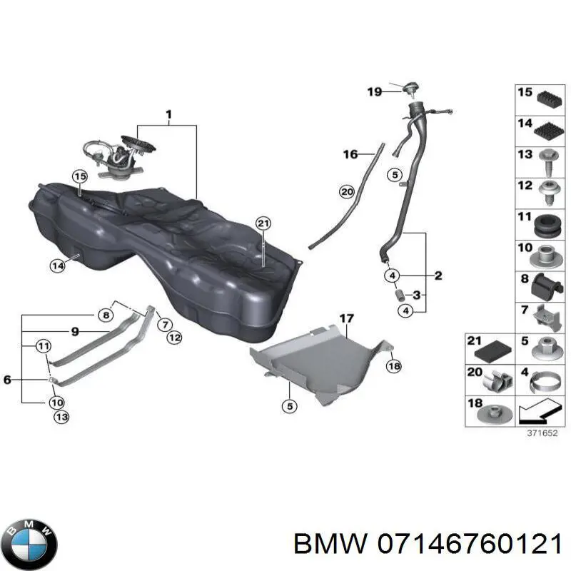 Купить 07146760121 BMW Гайка крепления приемной трубы глушителя (штанов)