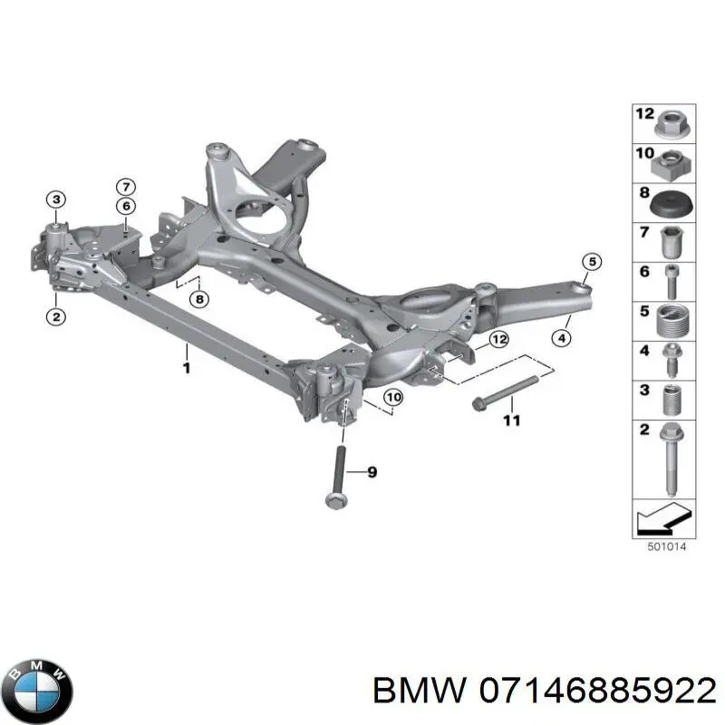 Болт переднего рычага BMW 07146885922 цена, от 5.26 USD