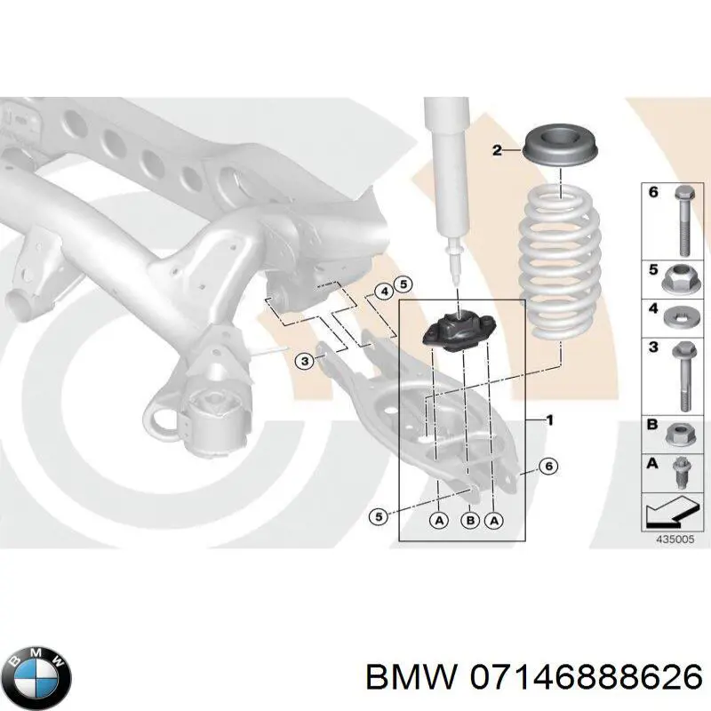 07146888626 BMW parafuso de fixação do braço oscilante inferior traseiro, interno