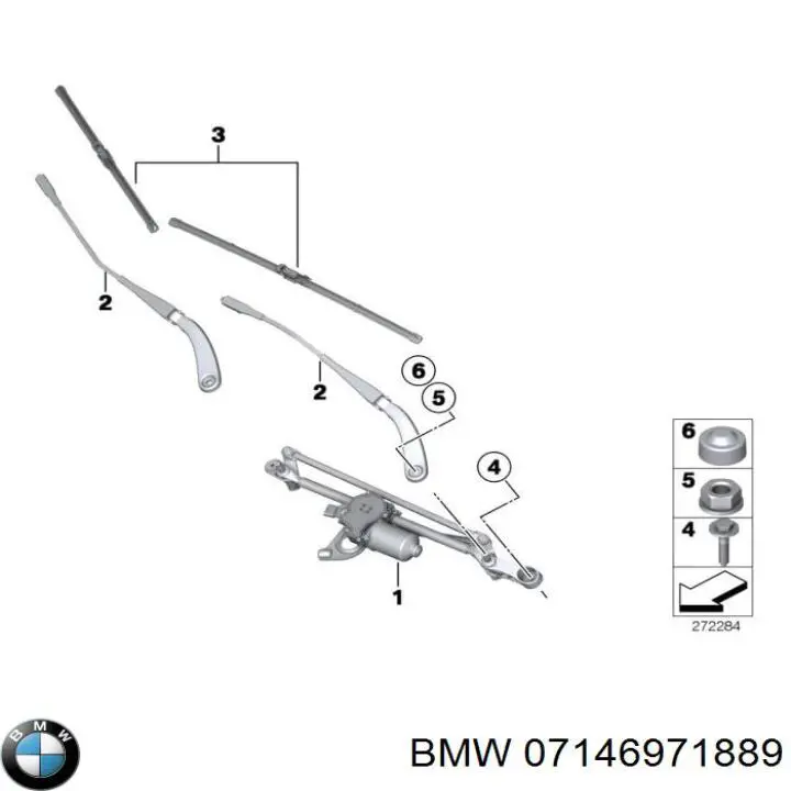 Гайка крепления приемной трубы глушителя (штанов) 07146971889 BMW