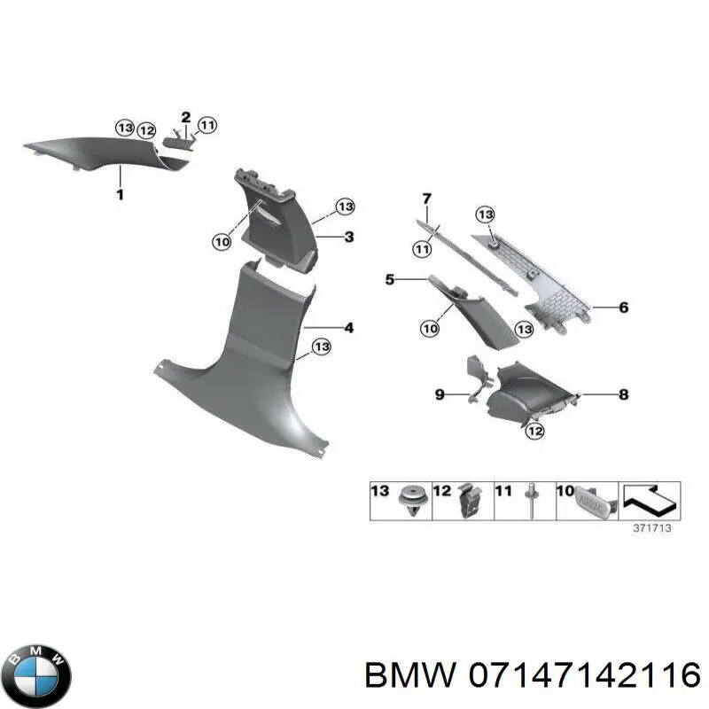 07147142116 BMW braçadeira do silenciador traseira