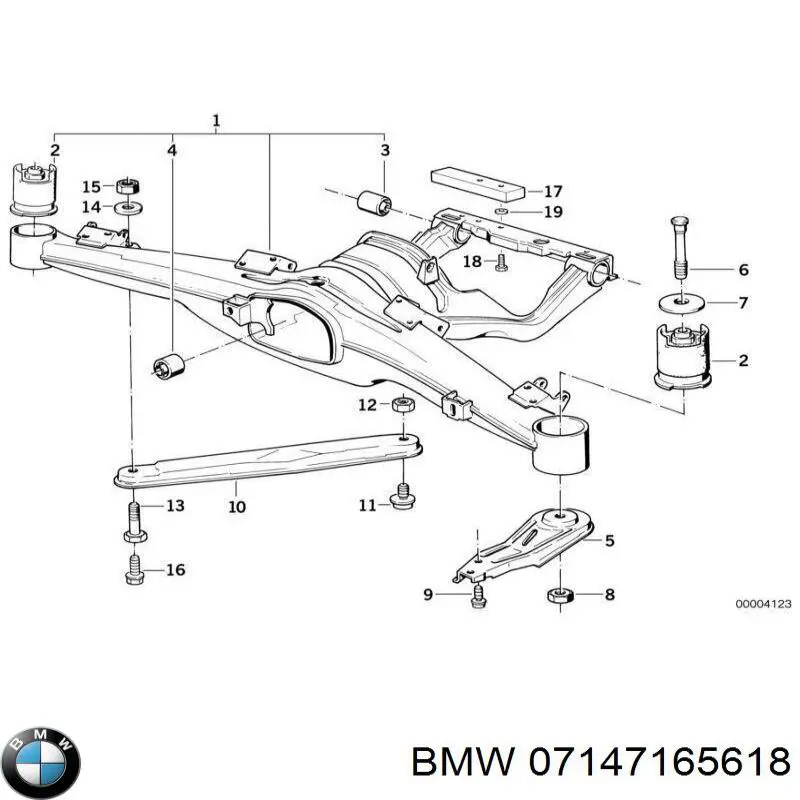 7147165618 BMW parafuso de fixação de braço oscilante dianteiro, inferior