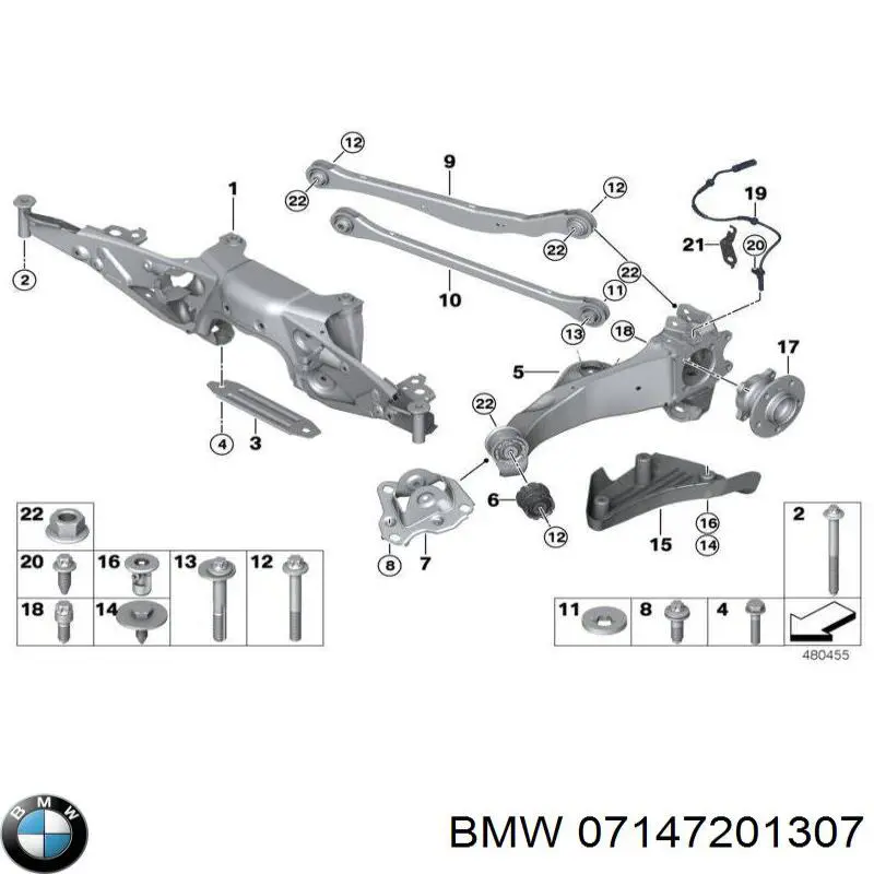 Пистон (клип) крепления подкрылка заднего крыла на BMW 7 (F01, F02, F03, F04) купить.