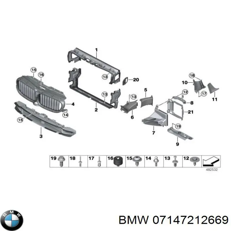 Болт (гайка) крепежа BMW 07147212669 цена, от 2.32 USD