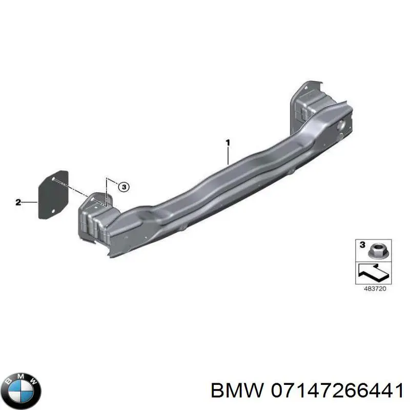 07147266441 BMW porca de fixação de tubo de admissão do silenciador (de calças)