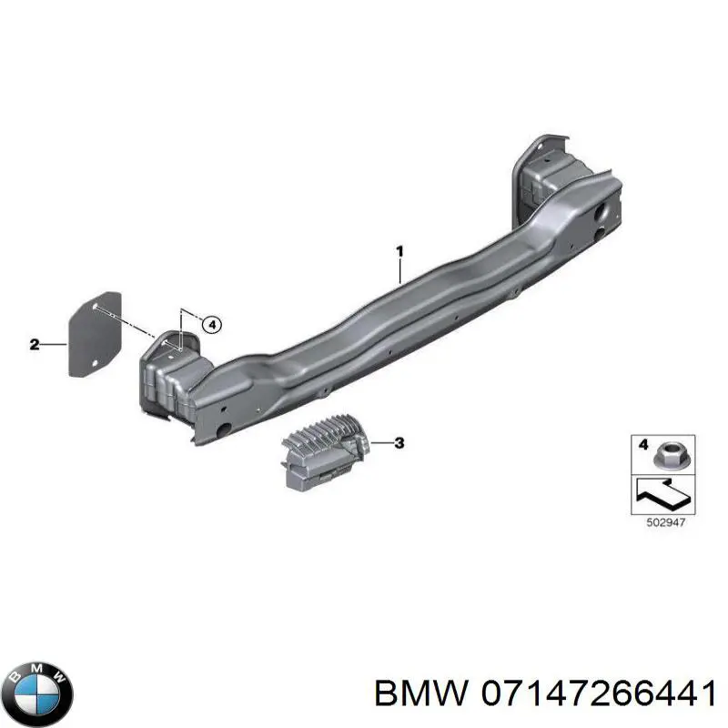 Купить 07147266441 BMW Гайка крепления приемной трубы глушителя (штанов)