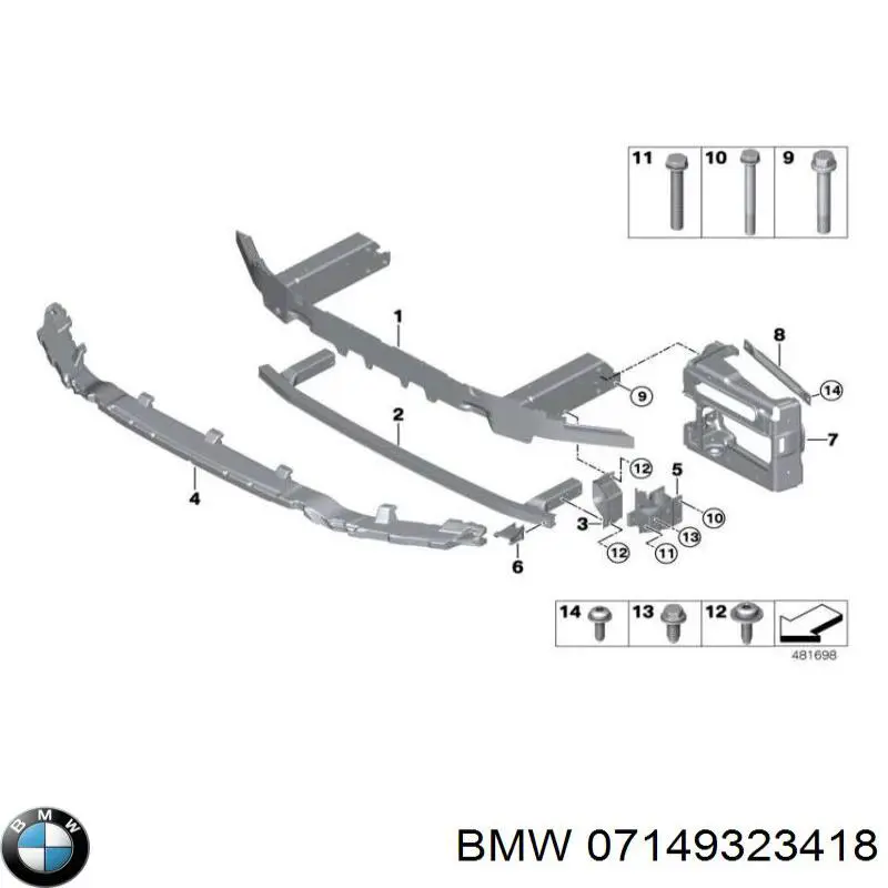 Болт крепления переднего рычага, нижнего 07149323418 BMW