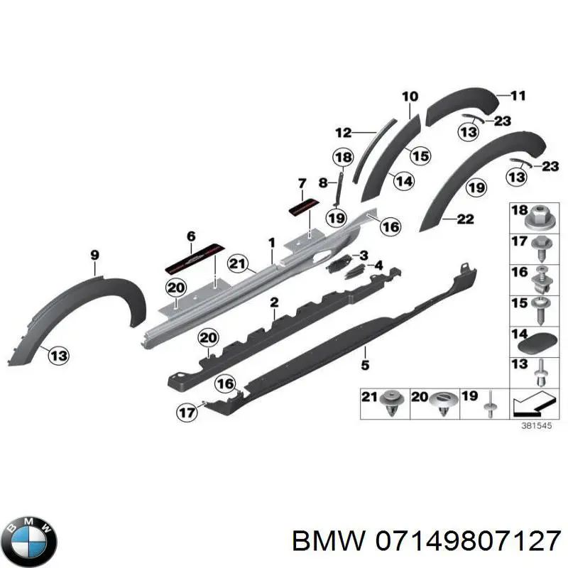 Пистон (клип) крепления накладок порогов BMW 07149807127 цена, от 0.77 USD