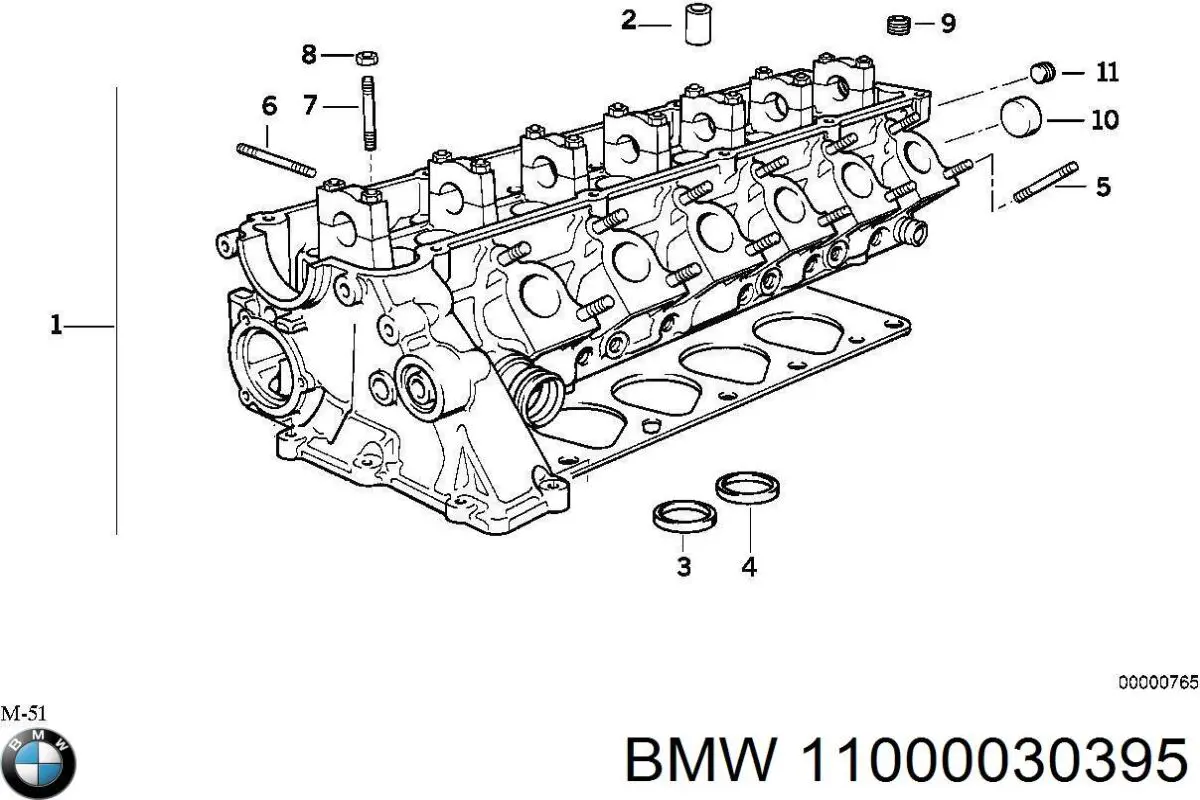 11120031258 BMW Головка блока цилиндров