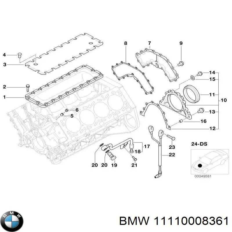 Комплект прокладок двигателя нижний BMW 11110008361