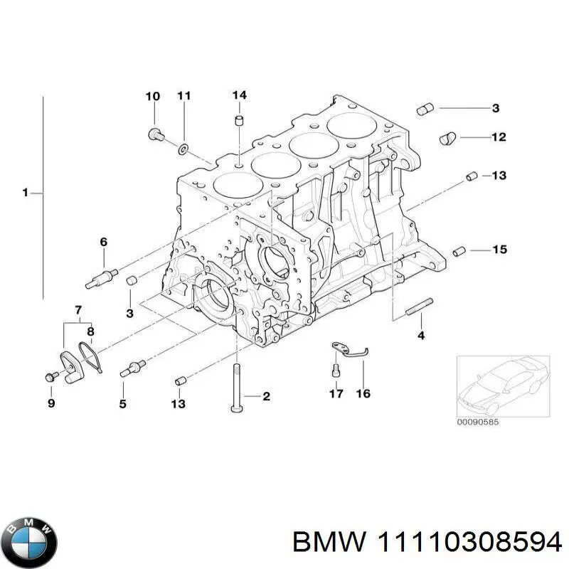 11110308594 BMW bloco de cilindros de motor