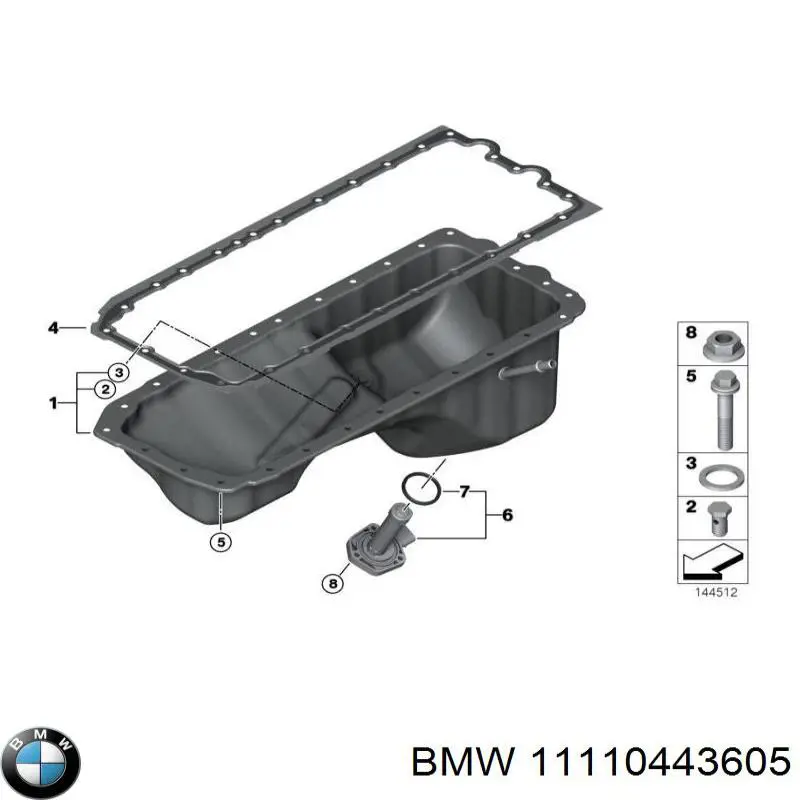 Блок цилиндров двигателя BMW 11110443605