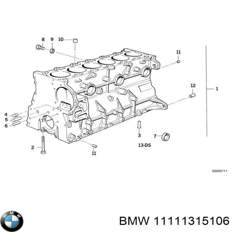 11111315106 BMW комплект прокладок двигателя нижний