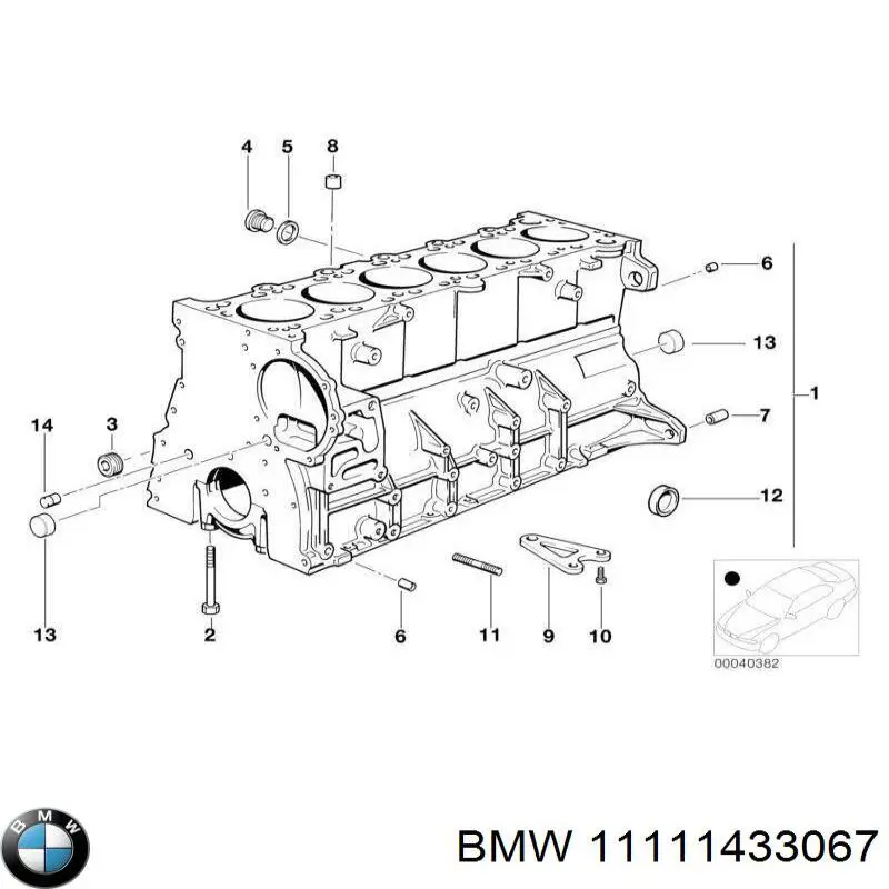 11111433067 BMW Блок цилиндров