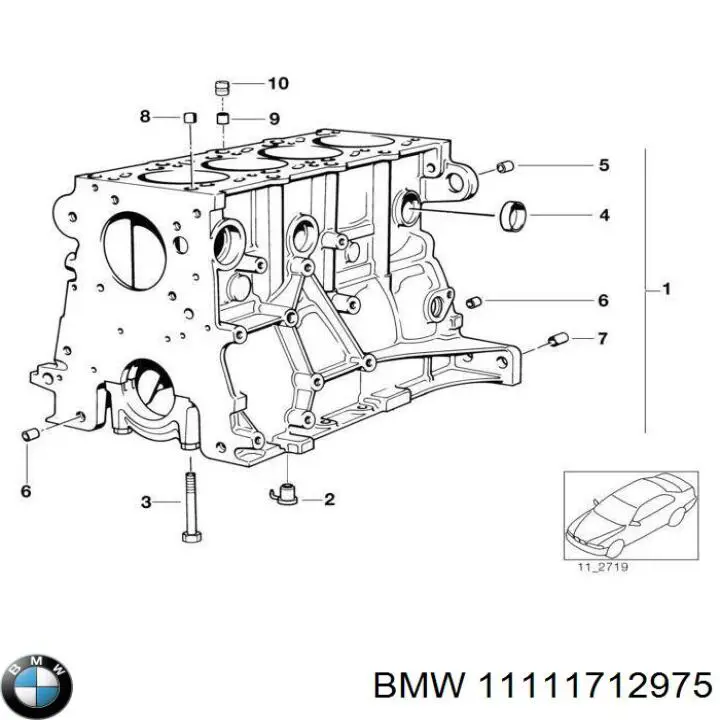 Блок двигателя BMW 11111712975 цена, от 341.31 USD