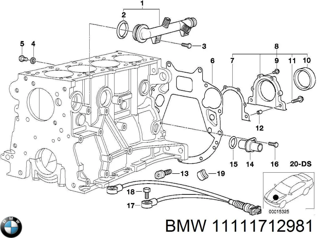 11111712981 BMW комплект прокладок двигателя нижний