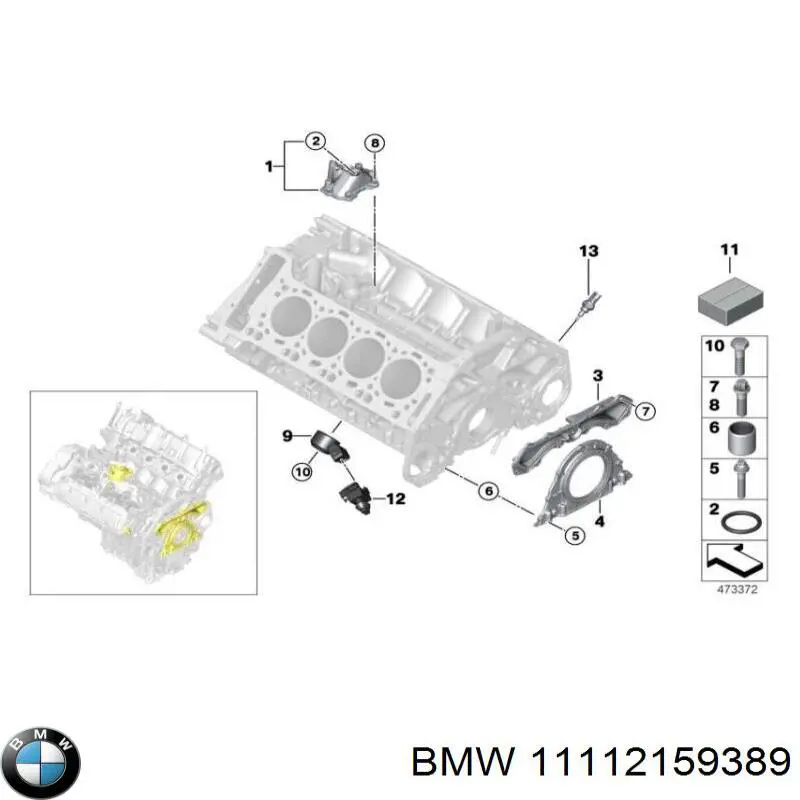 11112159389 BMW kit de vedantes de motor completo