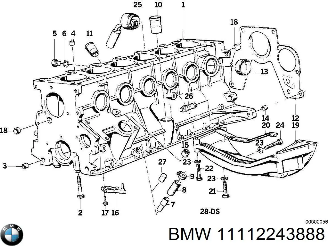 11001287579 BMW комплект прокладок двигателя нижний