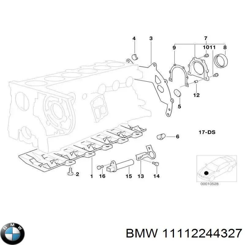 11 11 2 244 327 BMW комплект прокладок двигателя нижний