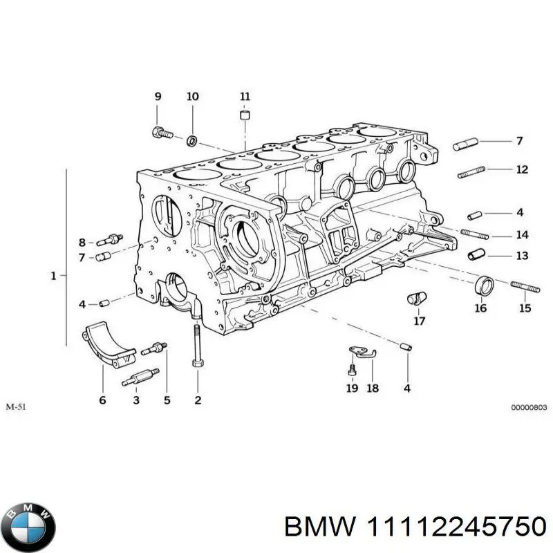 Блок цилиндров двигателя 11112245750 BMW