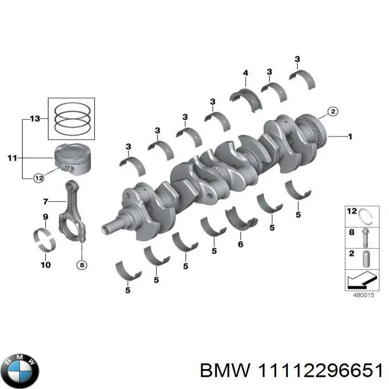 Блок цилиндров двигателя BMW 11112296651