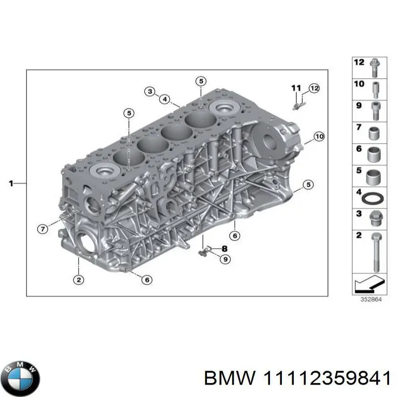 Блок двигателя BMW 11112359841 цена, от 1678.89 USD