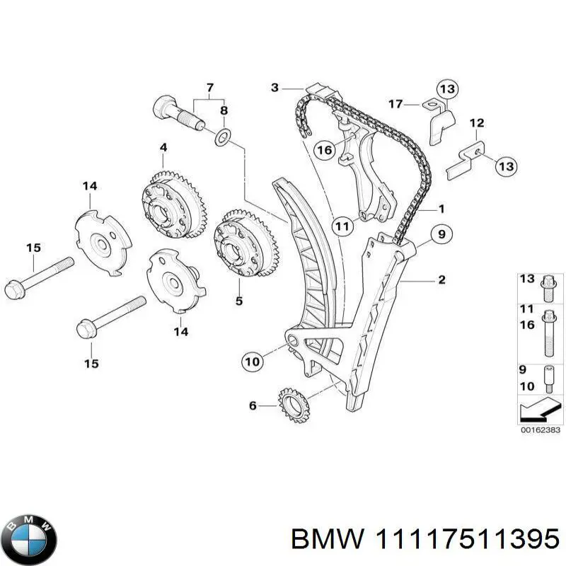 11117511395 BMW Сальник коленвала двигателя, передний