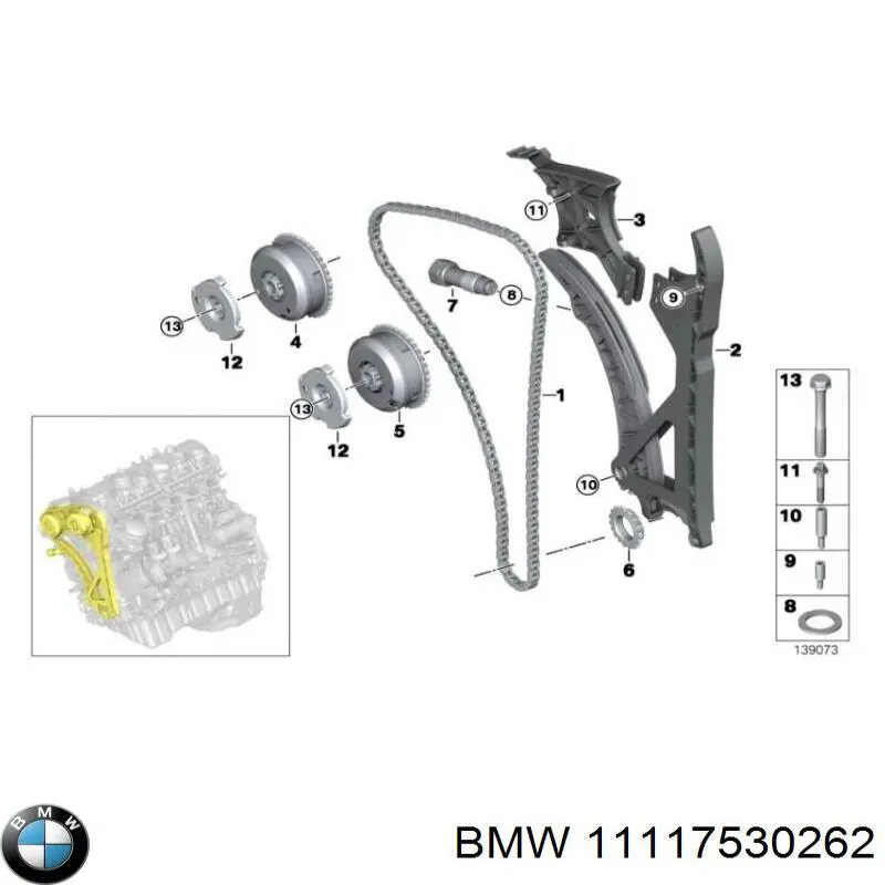 Tapón de culata 11117530262 BMW