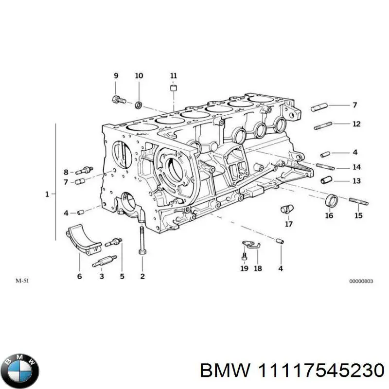 Пробка поддона двигателя BMW 11117545230 цена, от 4.45 USD