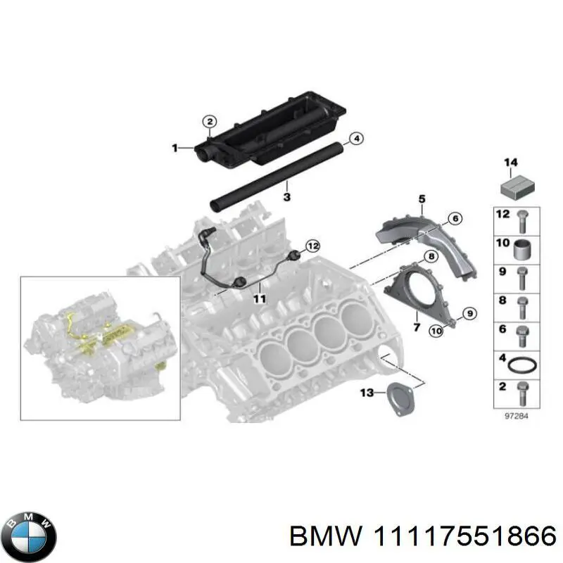 Kit inferior de vedantes de motor para BMW 7 (E65, E66, E67)
