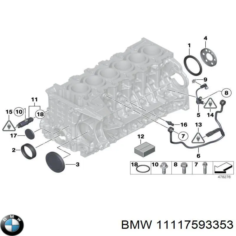 Купить 11117593353 BMW Передний сальник коленвала