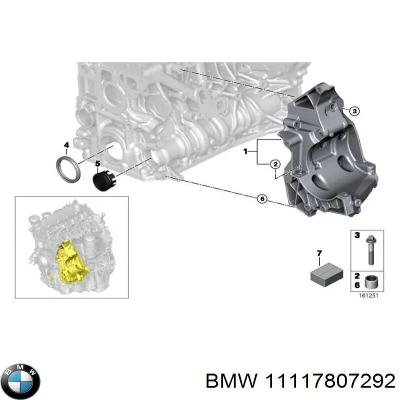 Комплект прокладок двигателя нижний BMW 11117807292