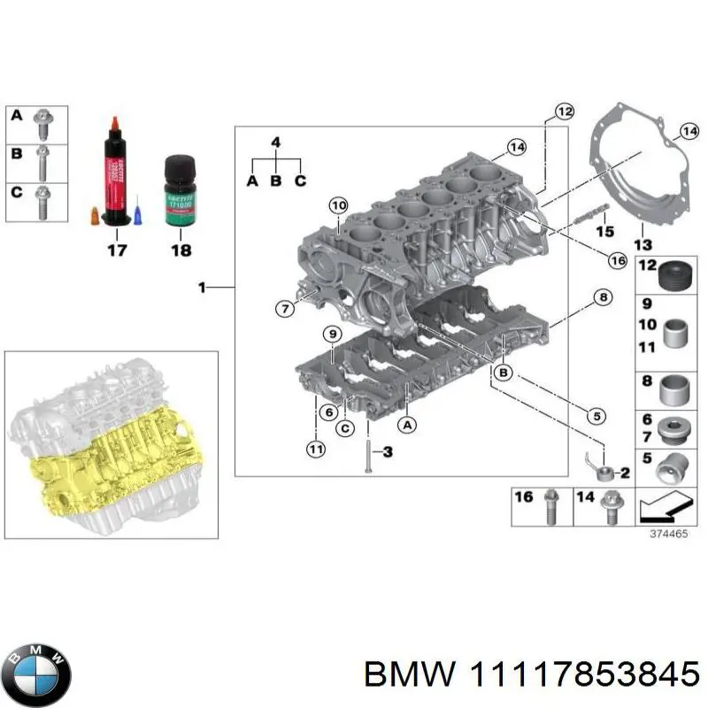 11117853845 BMW Блок цилиндров
