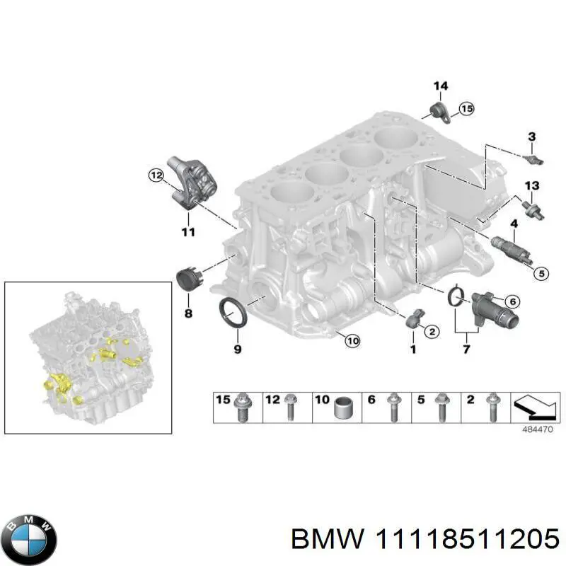Штуцер блока системы охлаждения на BMW 5 (F10) купить.