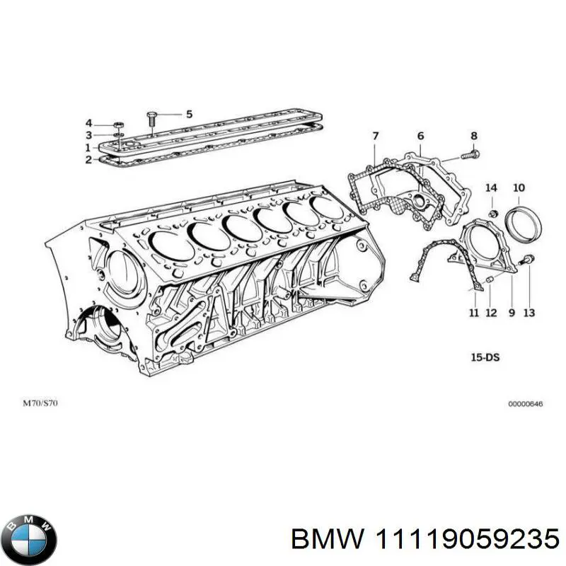 11001715606 BMW комплект прокладок двигателя нижний
