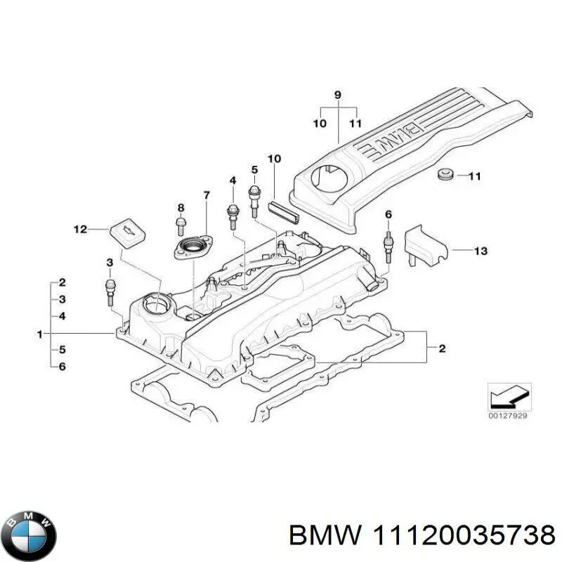 11120035738 BMW прокладка клапанной крышки двигателя, комплект
