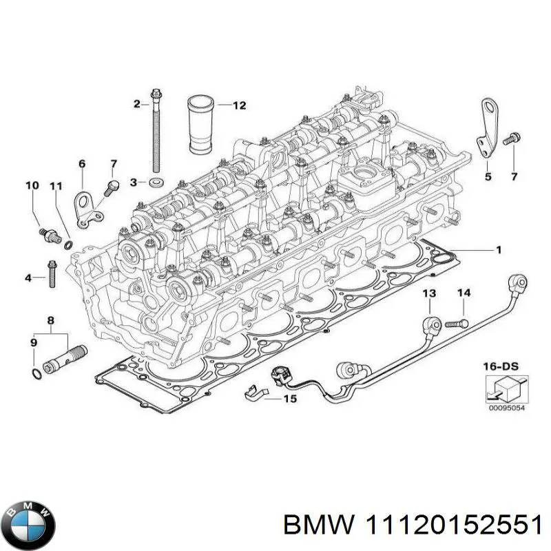 11120152551 BMW комплект прокладок двигателя верхний