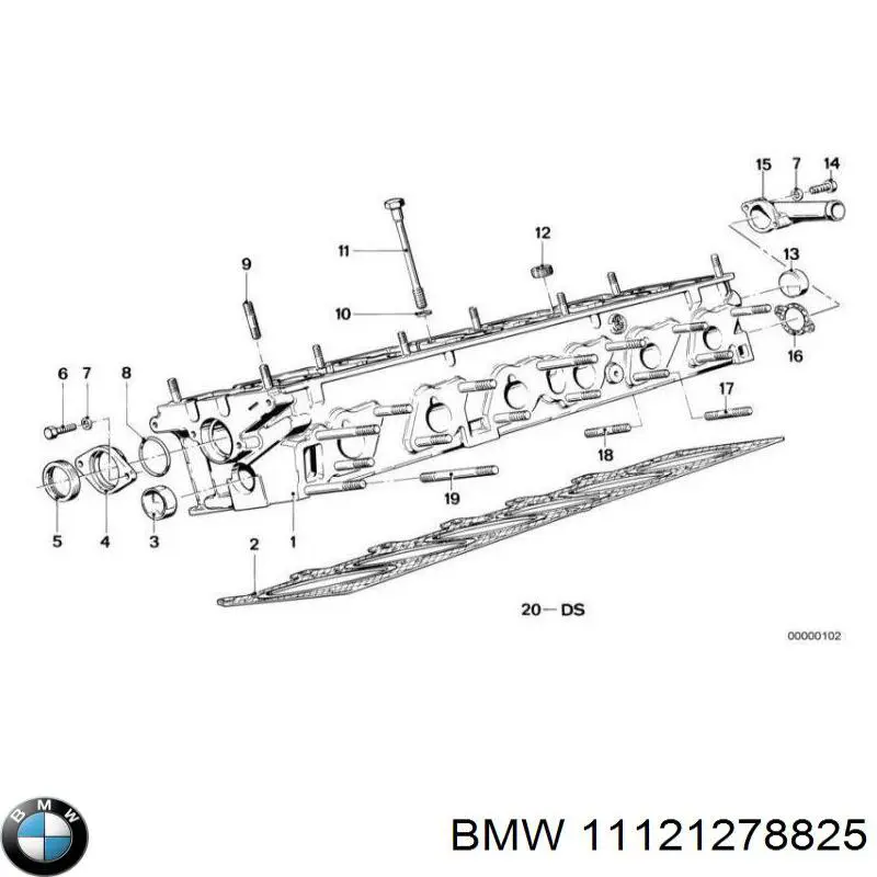 11121278825 BMW комплект прокладок двигателя верхний