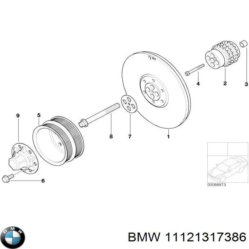 11121317386 BMW прокладка клапанной крышки двигателя, кольцо