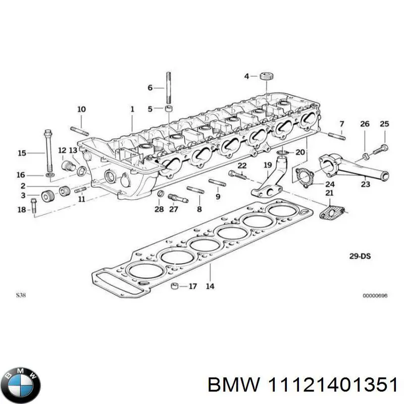 11121401351 BMW прокладка гбц